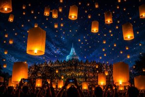 Borobudur Lantern Festival 2026 lantern release during Vesak